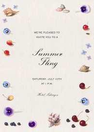 Seashells and Poppies - Summer Party Invitation by Stephanie Fishwick