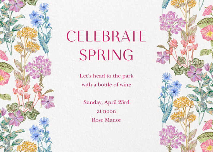 Poet’s Meadow - Spring Party Invitation by Liberty