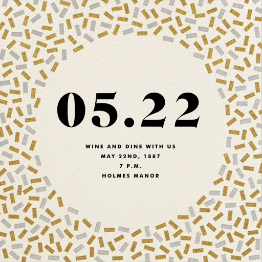 Gold & Silver Confetti - Party Invitation by The Indigo Bunting