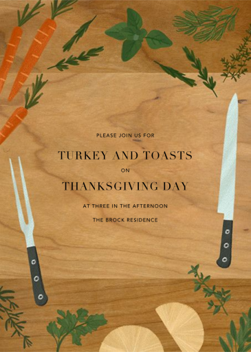 Butcher's Block - Thanksgiving Invitation by Paperless Post