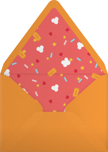 Movie Night Popcorn & Tickets Invitation Envelope