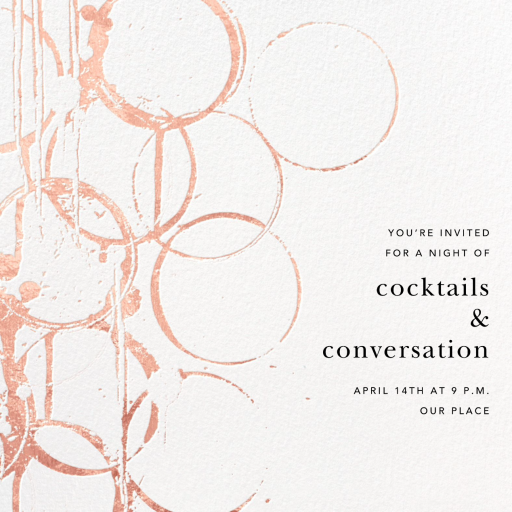 Metallic Circles Watermark - Cocktail Party Invitation by Kelly Wearstler