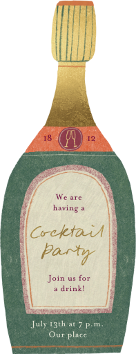 Champagne Bottle Cutout - Party Invitation by Maisy Summer