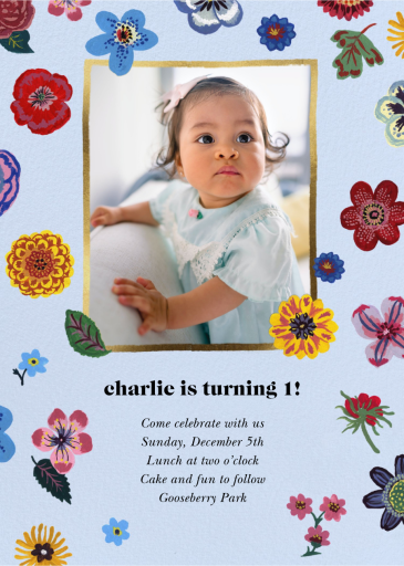Petales - First Birthday Invitation by Nathalie Lété