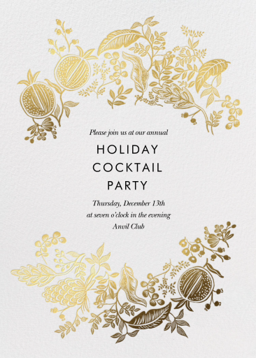 Gold Pomegranate - Corporate Holiday Party Invitation by Rifle Paper Co.