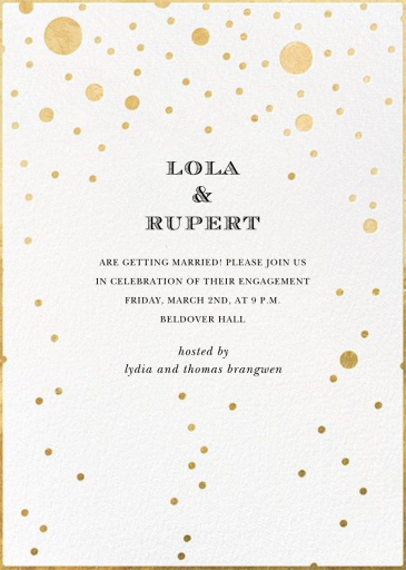Gold Bubbles - Engagement Party Invitation by kate spade new york
