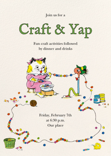 Craft and Yap - Get-Together Invitation by Richard Scarry