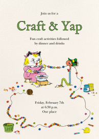 Craft and Yap - Crafting Party Invitation by Richard Scarry