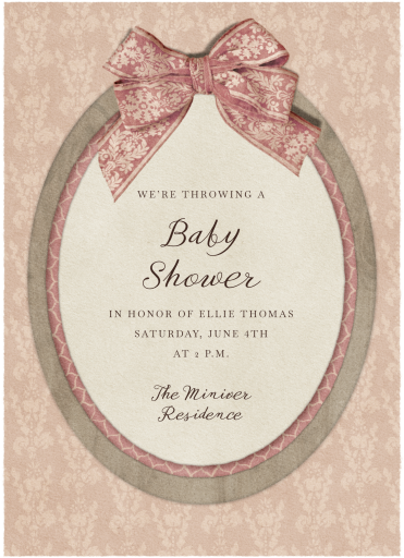 Baroque Bow - Baby Shower Invitation by Fin Fellowes