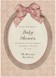 Baroque Bow - Baby Shower Invitation by Fin Fellowes