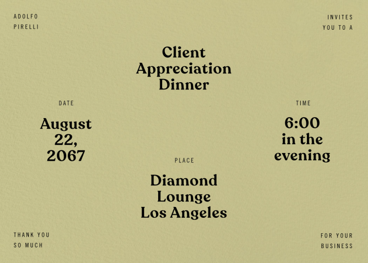 Symmetrical Type - Appreciation Event Invitation by Goods Gang