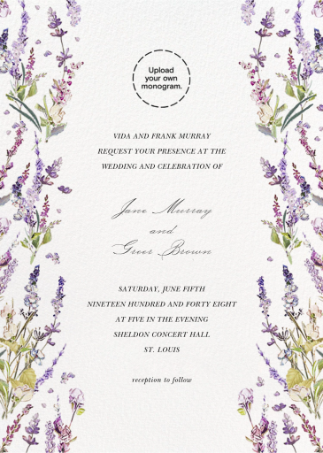 French Lavender - Wedding Invitation by  Monique Lhuillier