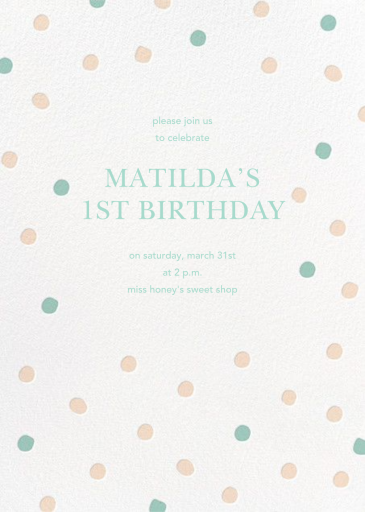 Painted Spots - First Birthday Invitation by Sugar Paper