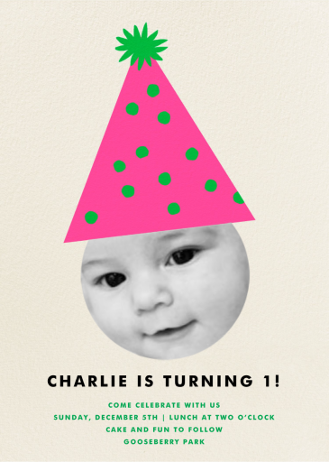 Party Hat - Birthday Invitation by The Indigo Bunting