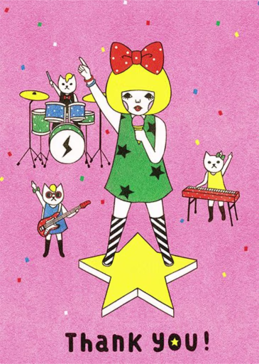 Band of Cats (Naoshi) - Thank You Card by Red Cap Cards