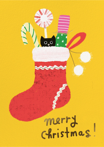 Purrfect Present - Greeting Card by Carolyn Suzuki Studio