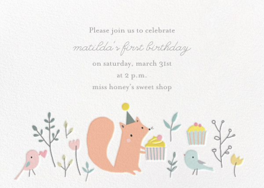 Foxy's Teatime Party - First Birthday Invitation by Little Cube