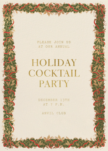 Garland Frame - Holiday Party Invitation by Paperless Post