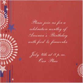 Red White Blue Stars Circles Invitation