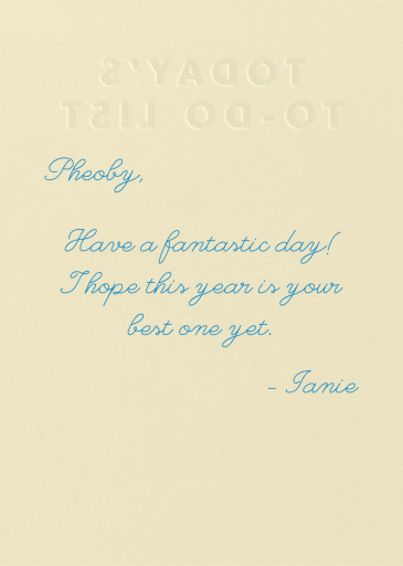 To-Do List - Funny Birthday Card by Paperless Post - Back