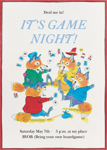 Fox Games - Get-Together Invitation by Richard Scarry