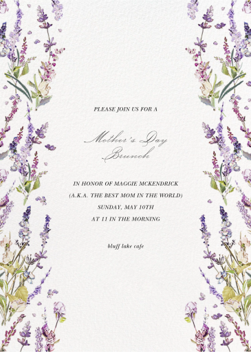 French Lavender - Mother's Day Invitation by  Monique Lhuillier