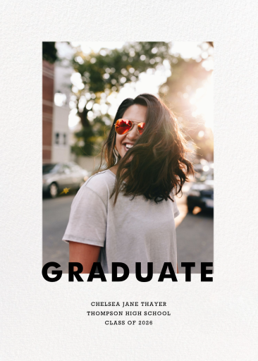 Wide Modern Border (Photo) - Graduation Announcement by Paperless Post