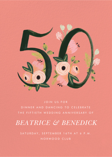 Botanic Numerals - Anniversary Invitation by Rifle Paper Co.