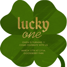 Lucky Clover - First Birthday Invitation by Paperless Post