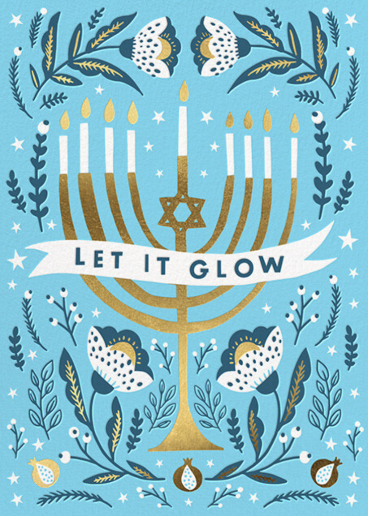 Menorah Glow Hanukkah Card Send online instantly Track opens