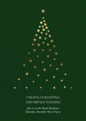 Starry Golden Tree - Holiday Party Invitation by Paperless Post