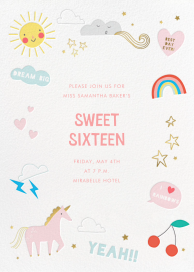 Unicorn Dreams - Sweet 16 Invitation by Meri Meri
