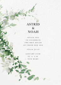 Watercolor Floral Garland - Bris/Baby Naming Invitation by Paperless Post