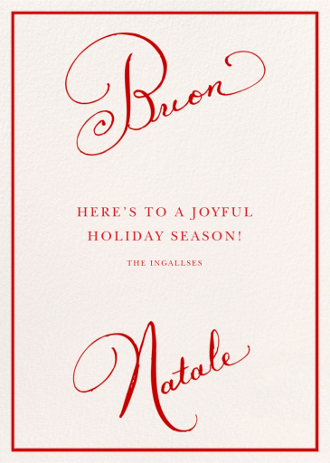 Red Letter Script - Christmas Card by Stephanie Fishwick