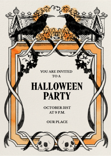 Gothic Raven Halloween Invitation
