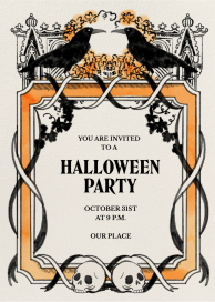 Gothic Raven Halloween Invitation