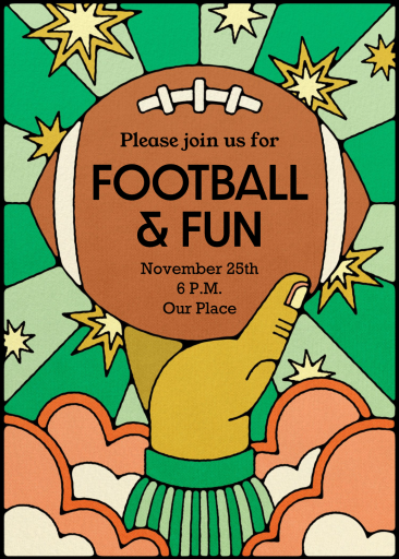 Retro Football Comic Invitation