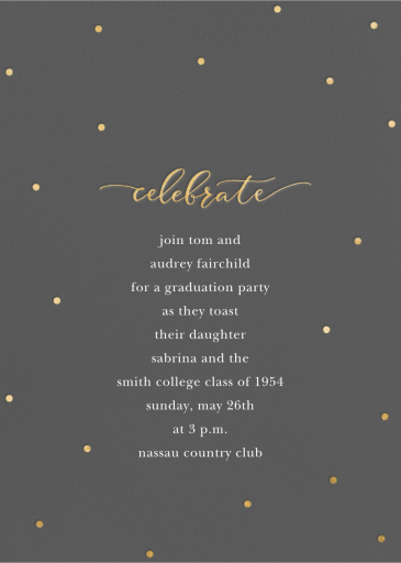 Celebration Dots - Graduation Party Invitation by Sugar Paper