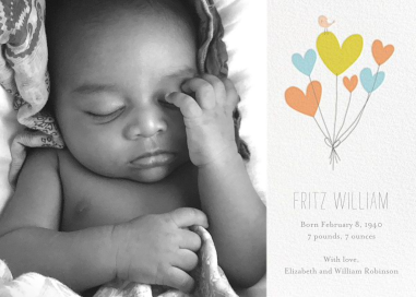 Birdie's Balloons (Photo) - Birth Announcement by Little Cube