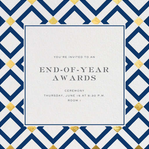 Gold Diamond Tile - Invitation by Jonathan Adler