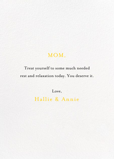 Sunshine (Mr. Boddington's Studio) - Mother's Day Card by Mr. Boddington's Studio - Back