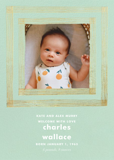 Precise (Tall Photo) - Birth Announcement by Kelly Wearstler