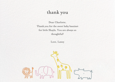 Jungle March - Thank You Card by Little Cube