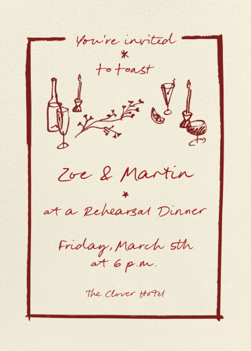 Table Sprig - Rehearsal Dinner Invitation by Pulp Templates Co.