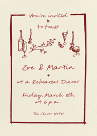 Minimalist Wine Sketch Invitation