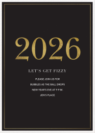 Classic Black and Gold Border - New Year's Eve Invitation by Sugar Paper