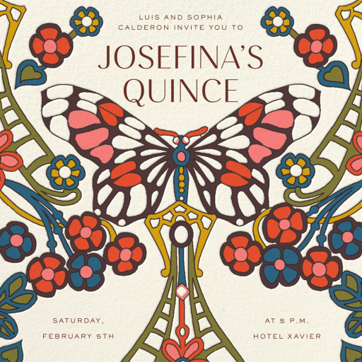 Blooming Wings - Quinceañera Invitation by Liberty