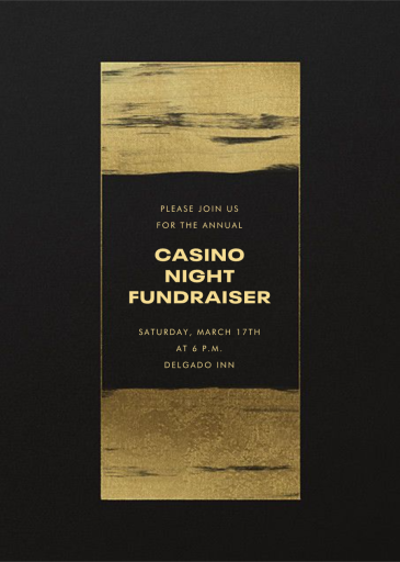 Gold Brushstroke - Fundraiser Invitation by Paperless Post