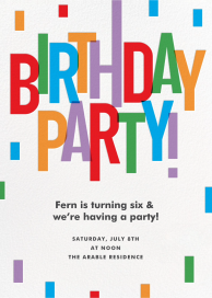 Rainbow Block Lettering - Birthday Invitation by Paperless Post