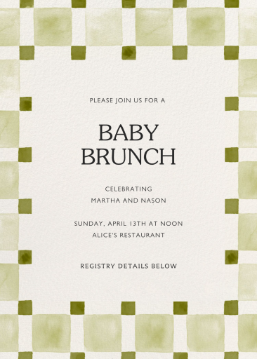 Organic Check - Baby Shower Invitation by paperless_post